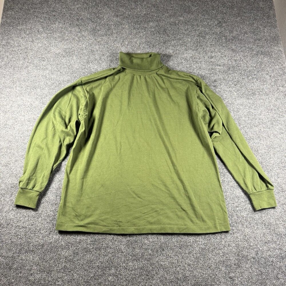 Vintage Sunbelt Sportswear Olive Green Turtleneck Large Made In USA